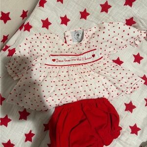 White and Red Polka Dot Baby Outfit